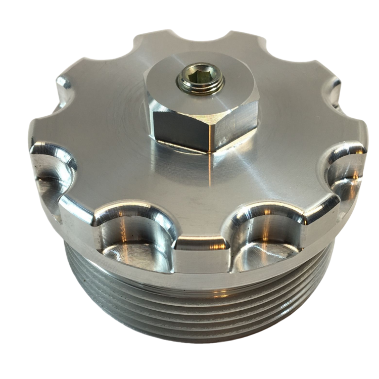 Ford Powerstroke 6.0L Billet Aluminum Fuel Filter Cap 2003-2007: OEM 3C3Z-9G270-BA